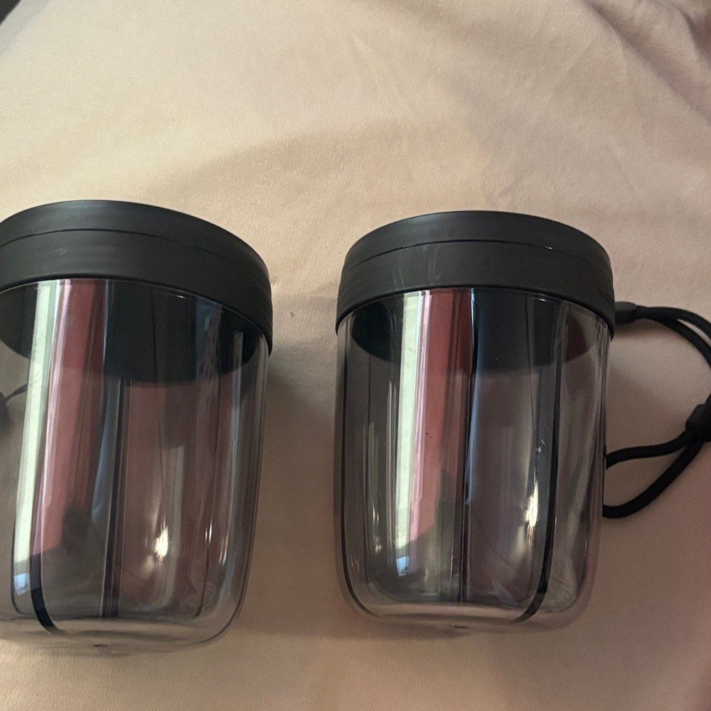 Set of Two Black and Clear Storage Containers